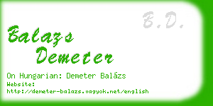 balazs demeter business card