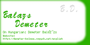 balazs demeter business card